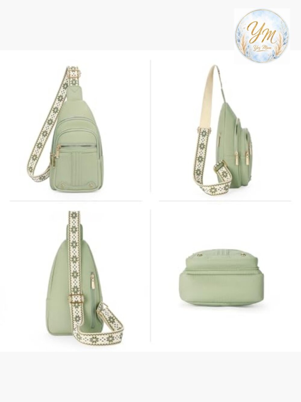 Vegan Leather Crossbody Sling Bag with Anti-Theft Pockets - Picture 4 of 7